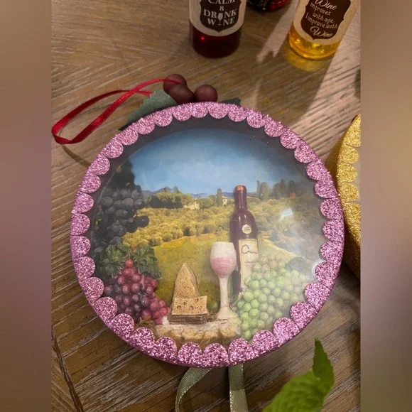 Assorted Wine and Grape Christmas Tree Ornament Set 32 Pieces - Picture 4 of 15